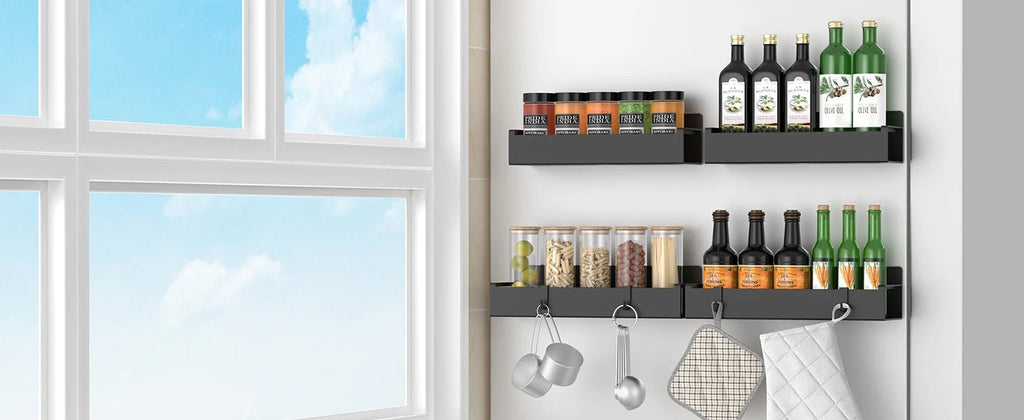 4-Pack Magnetic Spice Rack Organizer for Refrigerator & Oven - OZKA HOME