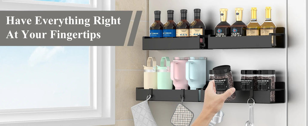 4-Pack Magnetic Spice Rack Organizer for Refrigerator & Oven - OZKA HOME
