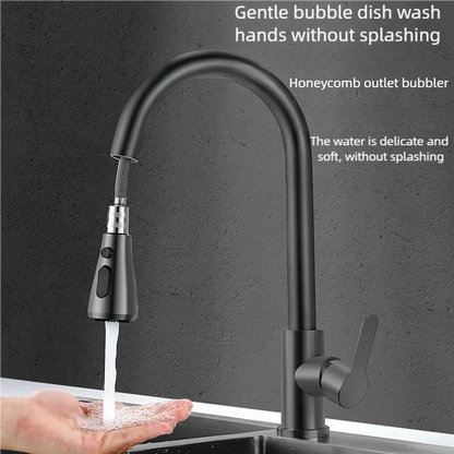 Pull-Down Kitchen Faucet with Sprayer – Brushed Stainless Steel